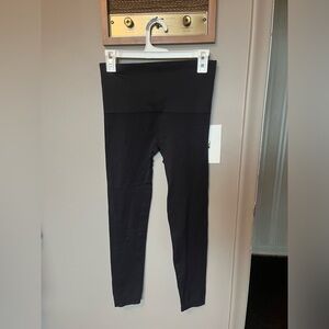 SPANX Ribbed Black High-Waisted Full Length Leggings